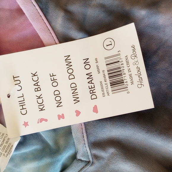 Harlow&Rose 2-Piece Pajama Set Size:L Colors:Purple,Blue,Gray NWT - Picture 9 of 13